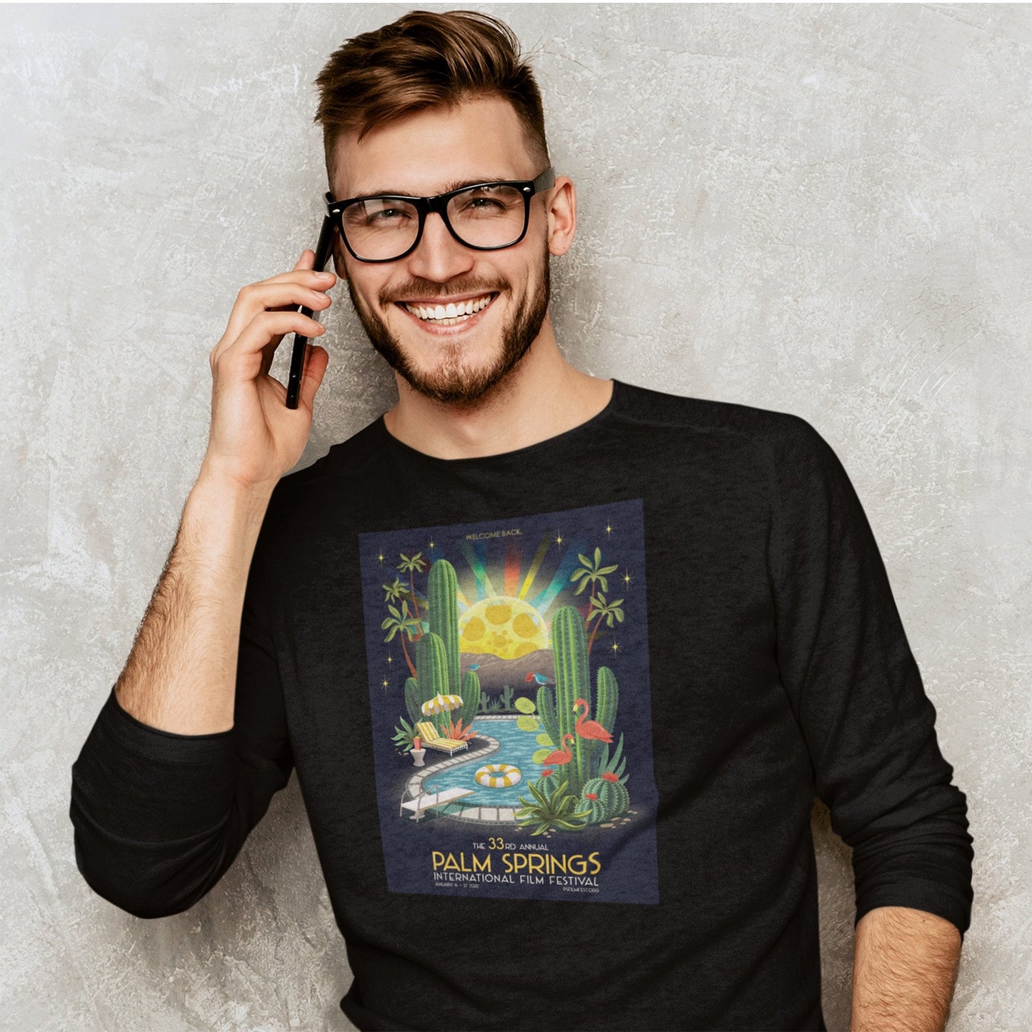 2022 Palm Springs Film Festival Long Sleeve Unisex T - shirt - Black