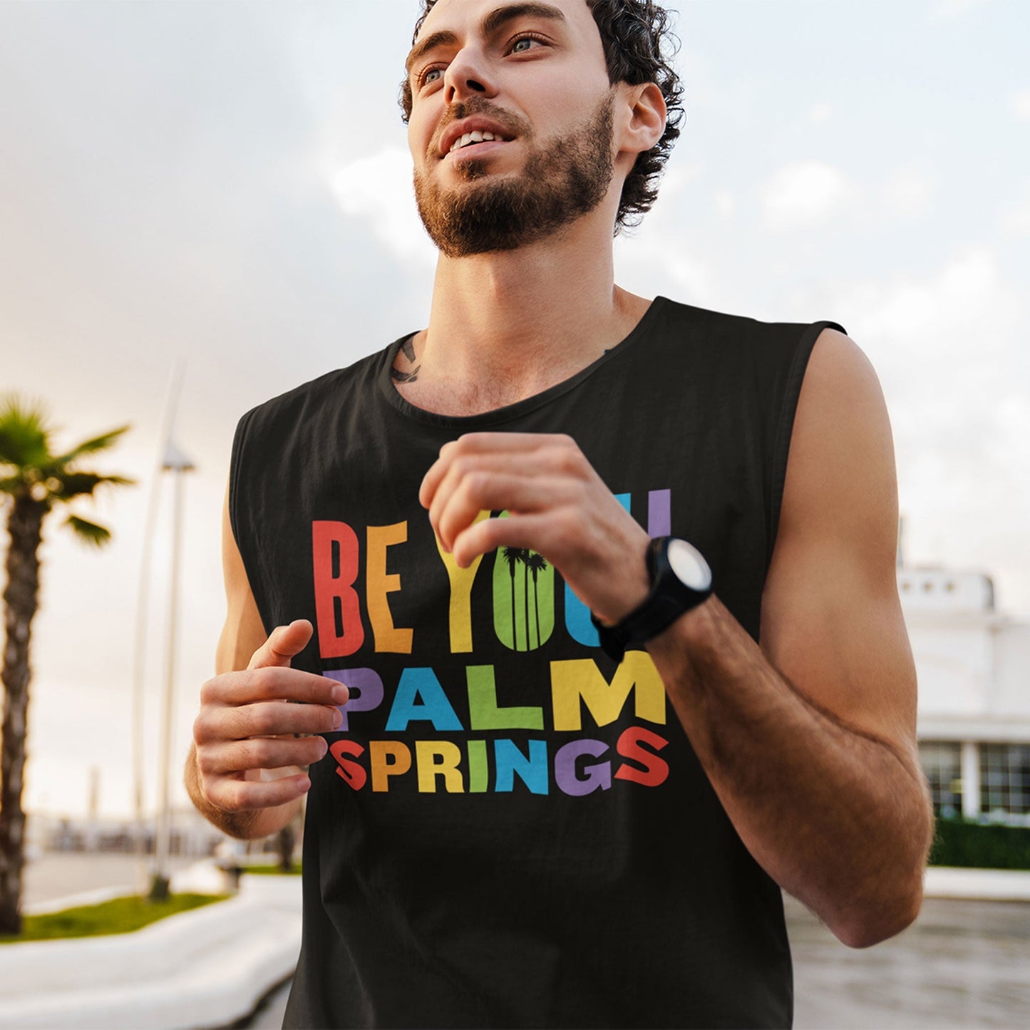Unisex Sleeveless T-shirt - 2024 Palm Springs Pride Be You - Black