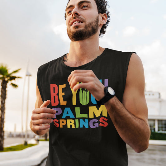 Unisex Sleeveless T-shirt - 2024 Palm Springs Pride Be You - Black