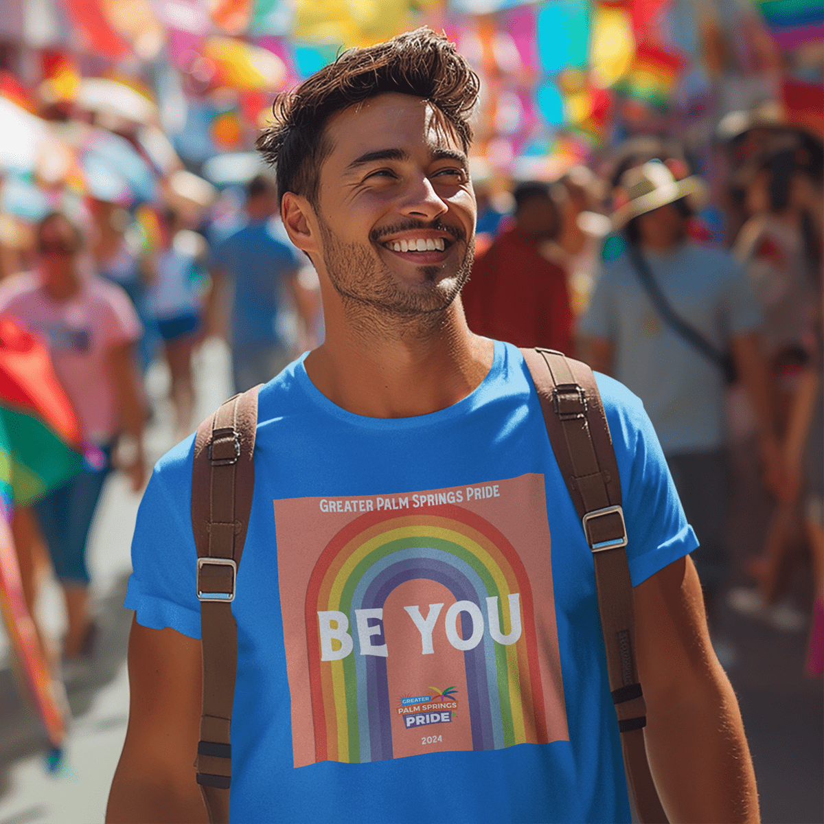 Unisex T-shirt - Be You Official Palm Springs Pride - Iris Blue