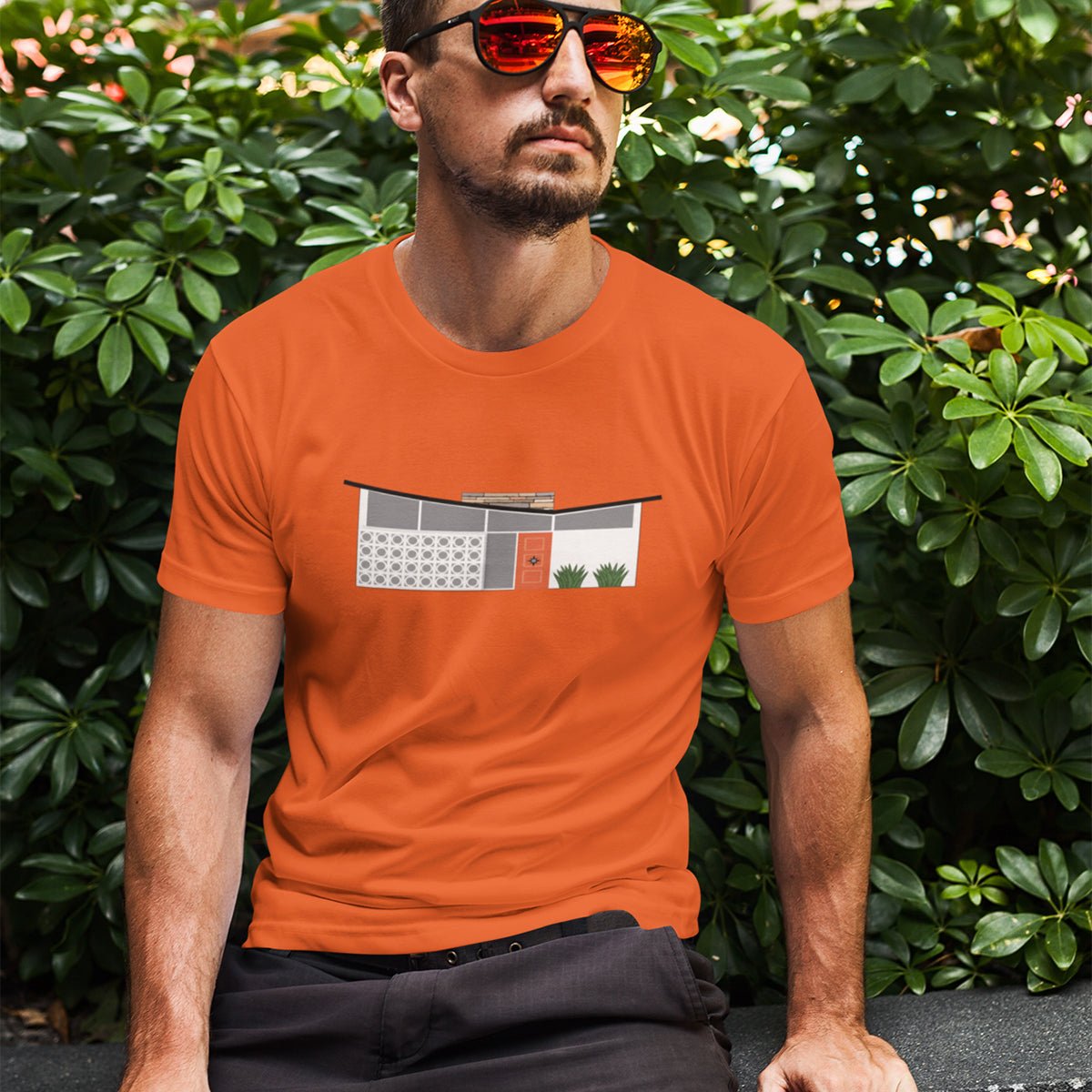 Unisex T-shirt - Midcentury Butterfly House - Orange