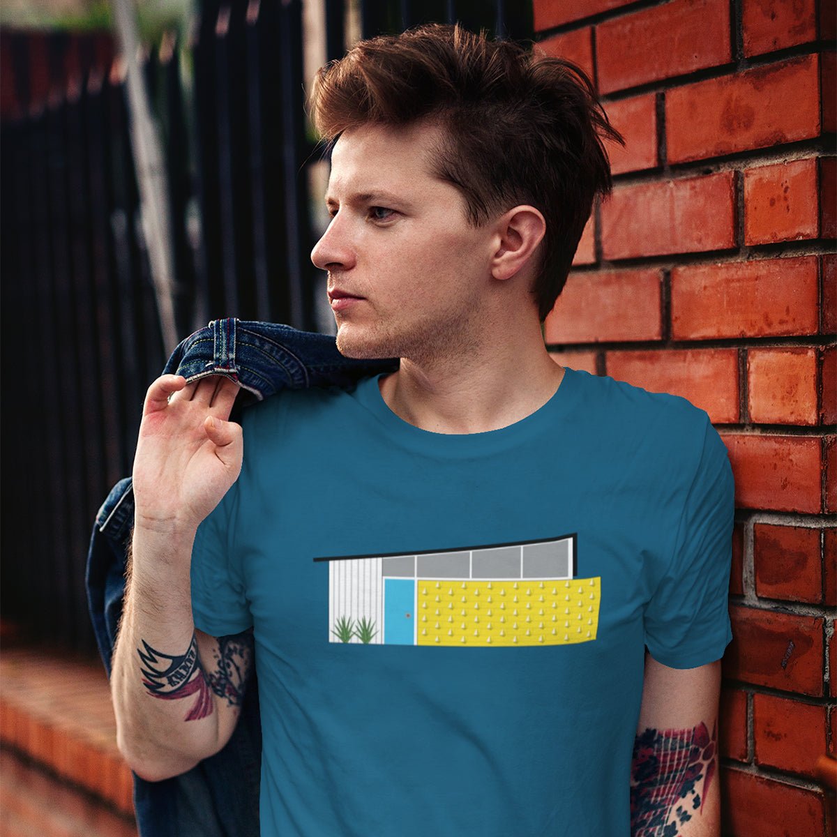 Unisex T-shirt - Midcentury Wedge Roof House