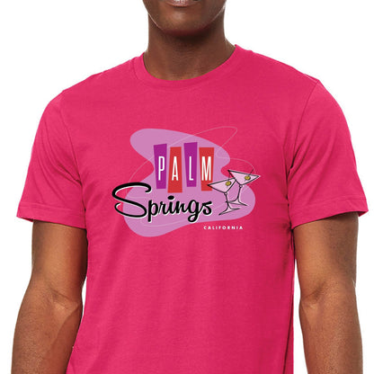 Unisex T-shirt Palm Springs Retro Martini - Fuchsia