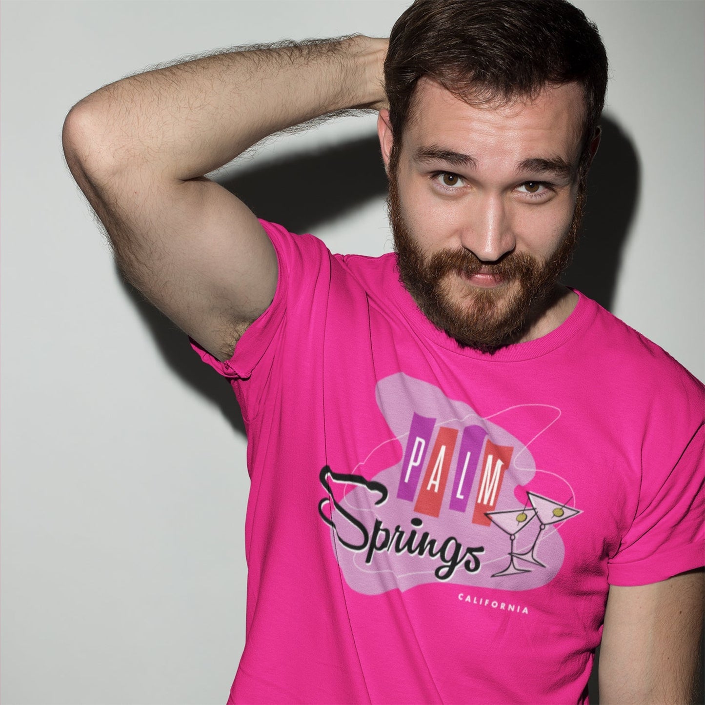 Unisex T-shirt Palm Springs Retro Martini - Fuchsia